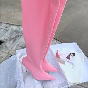 Balenciaga Pink Over the Knee Boots